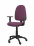 Silla de oficina Aýna con mecanismo Contacto permanente básico tapizada con Tela color Morado. Equipada con Base poliamida negra, Brazos 1D y Ruedas de nailon 50 mm