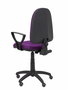 Silla de oficina Aýna con mecanismo Contacto permanente básico tapizada con Tela color Morado. Equipada con Base poliamida negra, Brazos fijos y Ruedas de parqué