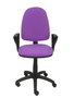 Silla de oficina Aýna con mecanismo Contacto permanente básico tapizada con Tela color Lila. Equipada con Base poliamida negra, Brazos fijos y Ruedas de nailon 50 mm