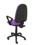 Silla de oficina Aýna con mecanismo Contacto permanente básico tapizada con Tela color Lila. Equipada con Base poliamida negra, Brazos fijos y Ruedas de nailon 50 mm