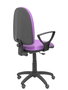 Silla de oficina Aýna con mecanismo Contacto permanente básico tapizada con Tela color Lila. Equipada con Base poliamida negra, Brazos fijos y Ruedas de parqué