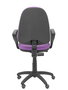 Silla de oficina Aýna con mecanismo Contacto permanente básico tapizada con Tela color Lila. Equipada con Base poliamida negra, Brazos fijos y Ruedas de parqué