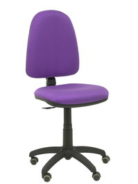 Silla de oficina Aýna con mecanismo Contacto permanente básico tapizada con Tela color Lila. Equipada con Base poliamida negra, Sin brazos y Ruedas de parqué