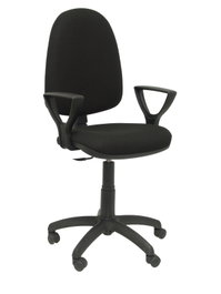 PIQUERAS Y CRESPO Silla de oficina Aýna con brazos fijos y tejido BALI Negro