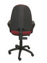 Silla de oficina Aýna con mecanismo Contacto permanente básico tapizada con Tela color Granate. Equipada con Base poliamida negra, Brazos fijos y Ruedas de nailon 50 mm