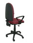 Silla de oficina Aýna con mecanismo Contacto permanente básico tapizada con Tela color Granate. Equipada con Base poliamida negra, Brazos fijos y Ruedas de nailon 50 mm
