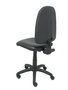 Silla de oficina Aýna con mecanismo Contacto permanente básico tapizada con Similpiel color Negro. Equipada con Base poliamida negra, Sin brazos y Ruedas de nailon 50 mm