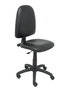 Silla de oficina Aýna con mecanismo Contacto permanente básico tapizada con Similpiel color Negro. Equipada con Base poliamida negra, Sin brazos y Ruedas de nailon 50 mm