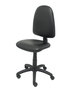 Silla de oficina Aýna con mecanismo Contacto permanente básico tapizada con Similpiel color Negro. Equipada con Base poliamida negra, Sin brazos y Ruedas de nailon 50 mm