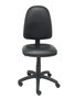 Silla de oficina Aýna con mecanismo Contacto permanente básico tapizada con Similpiel color Negro. Equipada con Base poliamida negra, Sin brazos y Ruedas de nailon 50 mm