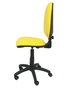 Silla de oficina Aýna con mecanismo Contacto permanente básico tapizada con Similpiel color Amarillo. Equipada con Base poliamida negra, Sin brazos y Ruedas de nailon 50 mm