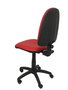 Silla de oficina Aýna con mecanismo Contacto permanente básico tapizada con Similpiel color Rojo. Equipada con Base poliamida negra, Sin brazos y Ruedas de nailon 50 mm