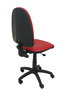 Silla de oficina Aýna con mecanismo Contacto permanente básico tapizada con Similpiel color Rojo. Equipada con Base poliamida negra, Sin brazos y Ruedas de nailon 50 mm