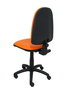 Silla de oficina Aýna con mecanismo Contacto permanente básico tapizada con Similpiel color Naranja. Equipada con Base poliamida negra, Sin brazos y Ruedas de nailon 50 mm