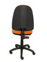 Silla de oficina Aýna con mecanismo Contacto permanente básico tapizada con Similpiel color Naranja. Equipada con Base poliamida negra, Sin brazos y Ruedas de nailon 50 mm