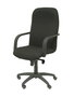 Sillón Letur con mecanismo Basculante avanzado tapizada con Tela color Negro. Equipado con Base poliamida negra, Brazos fijos y Ruedas de nailon 50 mm