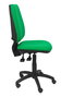 Silla de oficina Elche con mecanismo Asincro tapizada con Tela color Verde. Equipada con Base poliamida negra, Sin brazos y Ruedas de nailon 50 mm