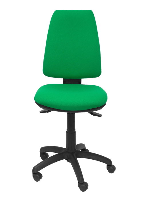 Silla de oficina Elche con mecanismo Asincro tapizada con Tela color Verde. Equipada con Base poliamida negra, Sin brazos y Ruedas de nailon 50 mm Silla de oficina Elche con mecanismo Asincro tapizada con Tela color Verde. Equipada con Base poliamida negra, Sin brazos y Ruedas de nailon 50 mm