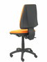 Silla de oficina Elche con mecanismo Asincro tapizada con Tela color Naranja. Equipada con Base poliamida negra, Sin brazos y Ruedas de nailon 50 mm