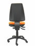 Silla de oficina Elche con mecanismo Asincro tapizada con Tela color Naranja. Equipada con Base poliamida negra, Sin brazos y Ruedas de nailon 50 mm