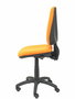 Silla de oficina Elche con mecanismo Asincro tapizada con Tela color Naranja. Equipada con Base poliamida negra, Sin brazos y Ruedas de nailon 50 mm