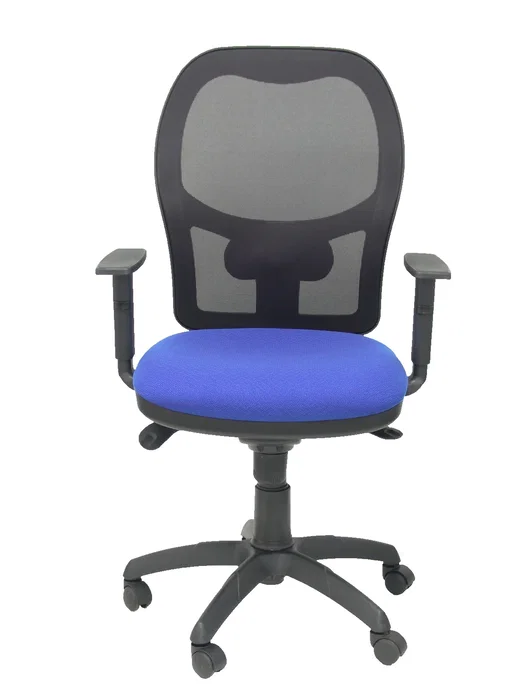 Piqueras y Crespo Silla Jorquera con Respaldo de Malla Negro y Asiento Azul Bali Piqueras y Crespo Silla Jorquera con Respaldo de Malla Negro y Asiento Azul Bali