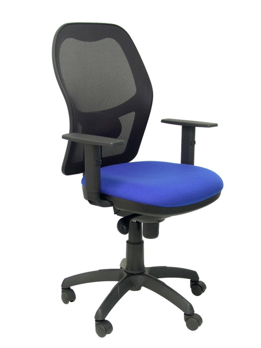 Piqueras y Crespo Silla Jorquera con Respaldo de Malla Negro y Asiento Azul Bali Piqueras y Crespo Silla Jorquera con Respaldo de Malla Negro y Asiento Azul Bali