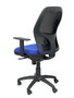Silla de oficina Jorquera con mecanismo Sincro tapizada con Tela color Azul y malla color Negro. Equipada con lumbar 1D, Brazos 1D y Ruedas de nailon 50 mm