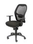 Silla de oficina Jorquera con mecanismo Sincro tapizada con Tela color Negro. Equipada con lumbar 1D, Brazos 1D y Ruedas de nailon 50 mm