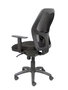 Silla de oficina Jorquera con mecanismo Sincro tapizada con Tela color Negro. Equipada con lumbar 1D, Brazos 1D y Ruedas de nailon 50 mm