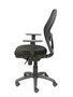 Silla de oficina Jorquera con mecanismo Sincro tapizada con Tela color Negro. Equipada con lumbar 1D, Brazos 1D y Ruedas de nailon 50 mm