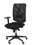 Silla de oficina Ossa con mecanismo Sincro tapizada con Tela color Negro. Equipada con lumbar 1D, Brazos 1D y Ruedas de parqué