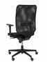 Silla de oficina Ossa con mecanismo Sincro tapizada con Tela color Negro. Equipada con lumbar 1D, Brazos 1D y Ruedas de parqué