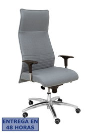 PIQUERAS Y CRESPO Sillón Albacete Gris con Mecanismo Sincro y Base de Aluminio