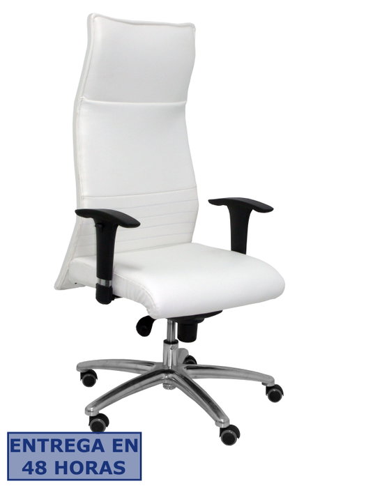 PIQUERAS Y CRESPO Sillón Albacete Blanco con Mecanismo Sincro y Base de Aluminio