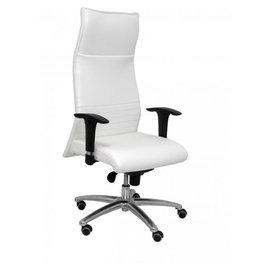 PIQUERAS Y CRESPO Sillón Albacete Blanco con Mecanismo Sincro y Base de Aluminio