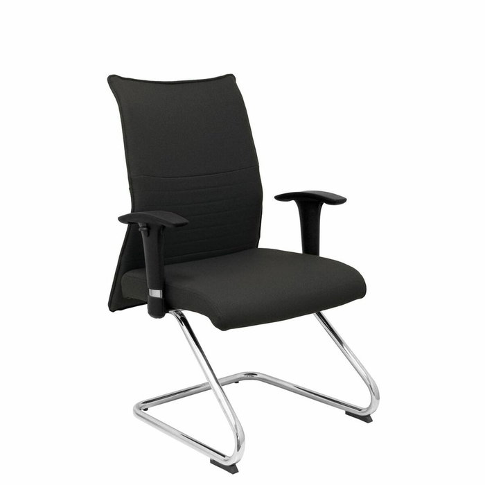 Silla Albacete confidente tapizada con Tela color Negro. Brazos 1D y No aplica Silla Albacete confidente tapizada con Tela color Negro. Brazos 1D y No aplica