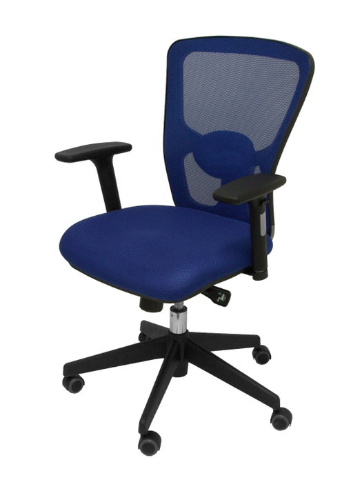 Silla de oficina Pozuelo con mecanismo Sincro tapizada con Tela color Azul. Equipada con lumbar 2D, Brazos 2D y Ruedas de parqué Silla de oficina Pozuelo con mecanismo Sincro tapizada con Tela color Azul. Equipada con lumbar 2D, Brazos 2D y Ruedas de parqué