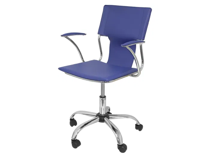 Piqueras y Crespo Silla giratoria respaldo medio 860+90x480x440 mm, regulable en altura, similpiel azul Piqueras y Crespo Silla giratoria respaldo medio 860+90x480x440 mm, regulable en altura, similpiel azul
