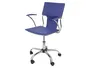 Piqueras y Crespo Silla giratoria respaldo medio 860+90x480x440 mm, regulable en altura, similpiel azul