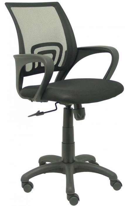 FORÖL Silla de oficina Vianos con mecanismo basculante y respaldo de malla, Negro