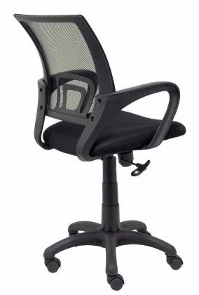 FORÖL Silla de oficina Vianos con mecanismo basculante y respaldo de malla, Negro