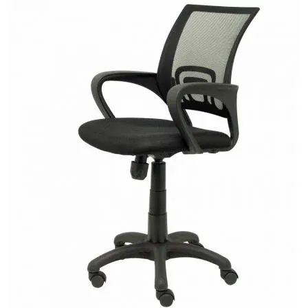 Piqueras y Crespo Vianos 312NE - Silla de Oficina Operativa, Respaldo de Malla, Brazos Fijos, Mecanismo Basculante, Color Negro, Certificación UNE-EN-1335