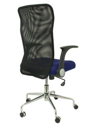 PIQUERAS Y CRESPO Silla Minaya con brazos abatibles, malla negra y asiento azul