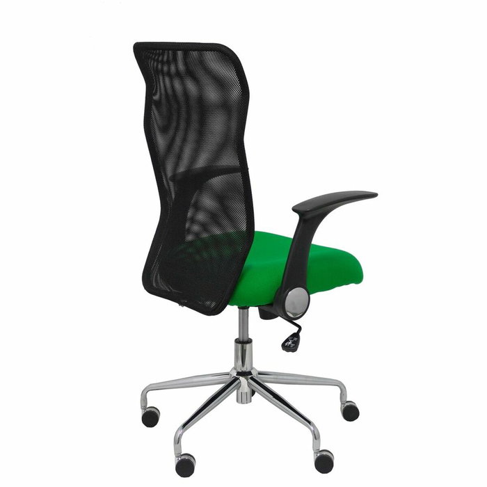 PIQUERAS Y CRESPO Silla Minaya con Brazos Abatibles, Asiento Verde y Respaldo de Malla Negro