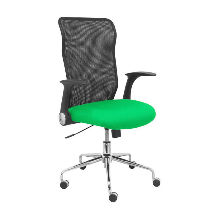 PIQUERAS Y CRESPO Silla de oficina Minaya con asiento Bali verde y respaldo de malla negro PIQUERAS Y CRESPO Silla de oficina Minaya con asiento Bali verde y respaldo de malla negro