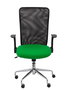 Silla de oficina Minaya con mecanismo Basculante tapizada con Tela color Verde y malla color Negro. Equipada con Base cromada, Brazos abatibles y Ruedas de nailon 50 mm