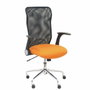 PIQUERAS Y CRESPO Silla Minaya con brazos abatibles, asiento naranja y respaldo de malla negro