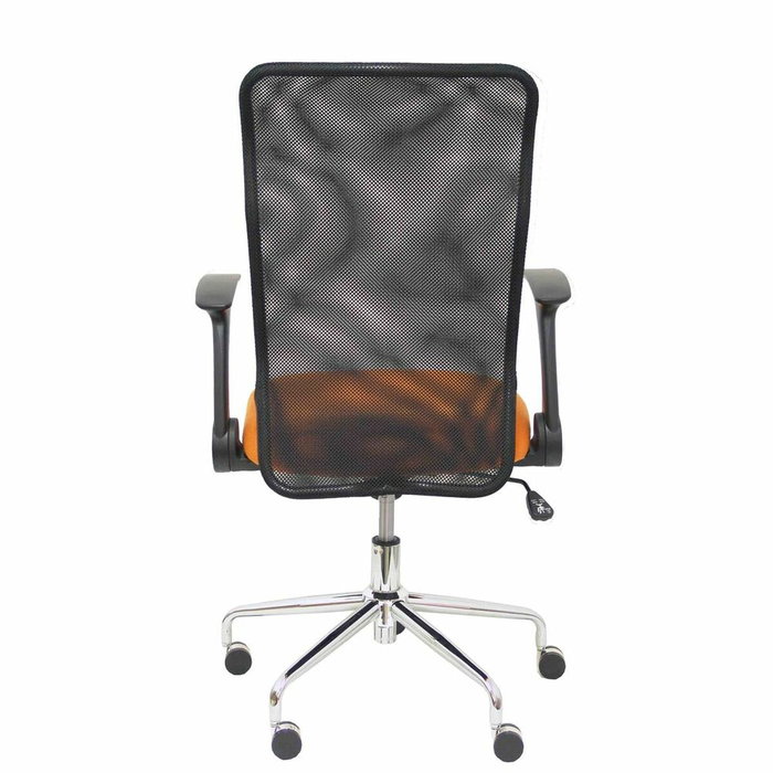 PIQUERAS Y CRESPO Silla Minaya con brazos abatibles, asiento naranja y respaldo de malla negro