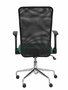 PIQUERAS Y CRESPO Silla Minaya con mecanismo basculante, brazos abatibles, respaldo de malla negro y asiento verde esmeralda